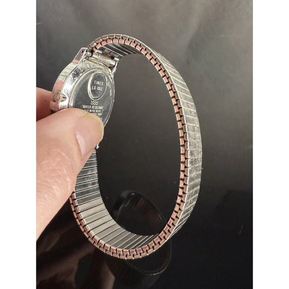 Timex Watch Men Silver Stainless St Stretch WR Batt Day Date 24hr White Quartz - Picture 6 of 10